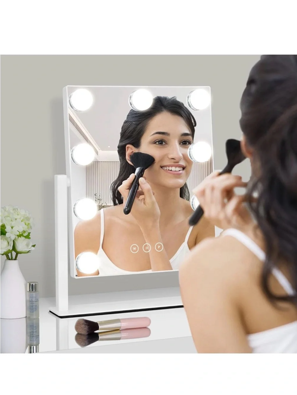 Lighted Vanity Mirror with 9 Dimmable Bulbs & 10X Magnification - New in Box
